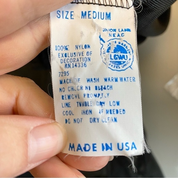 Vintage Black Nightgown Long Liquid Satin Nylon Lace Union Made Womens Medium - Picture 11 of 12